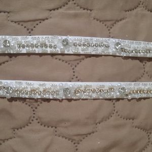 Beaded wedding dress straps